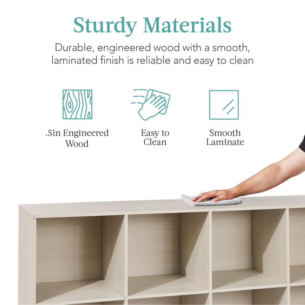 8-Cube Storage Organizer, 11in Shelf Opening, Bookcase, Display Shelf, Customizable w/ 3 Removable Back Panels
