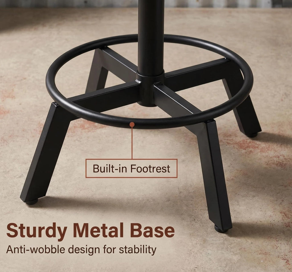 Farmhouse Bar Table 30-35.4inch Height Adjustable Rustic Bistro Pub Table Coffee House Vintage Cocktail Table Swivel