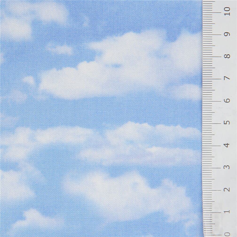 Elizabeth's Studio Landscape Medley light blue sky fabric with clouds (per 0.5 yard)
