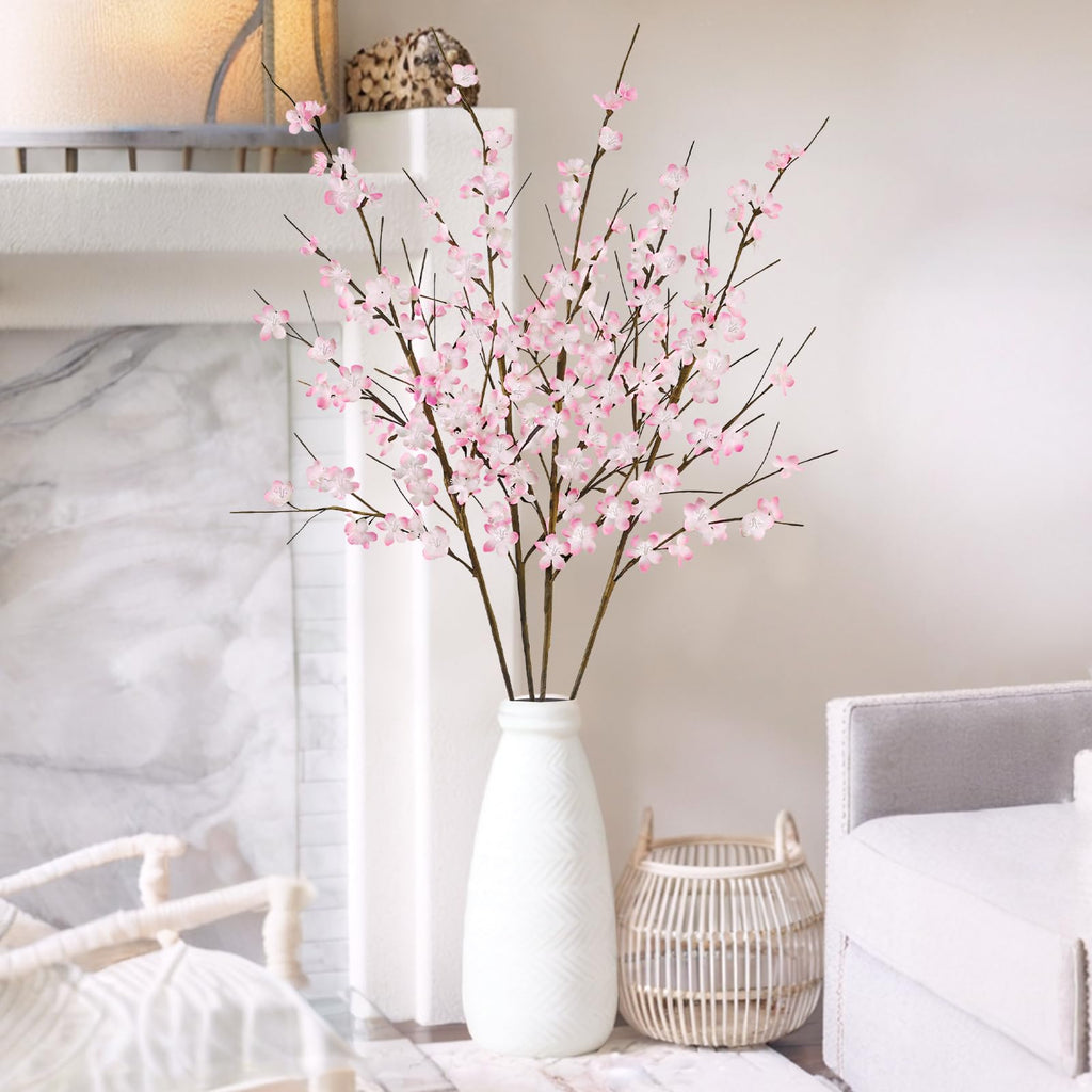 4 Pcs Artificial Cherry Blossom Flowers, 39", Pink