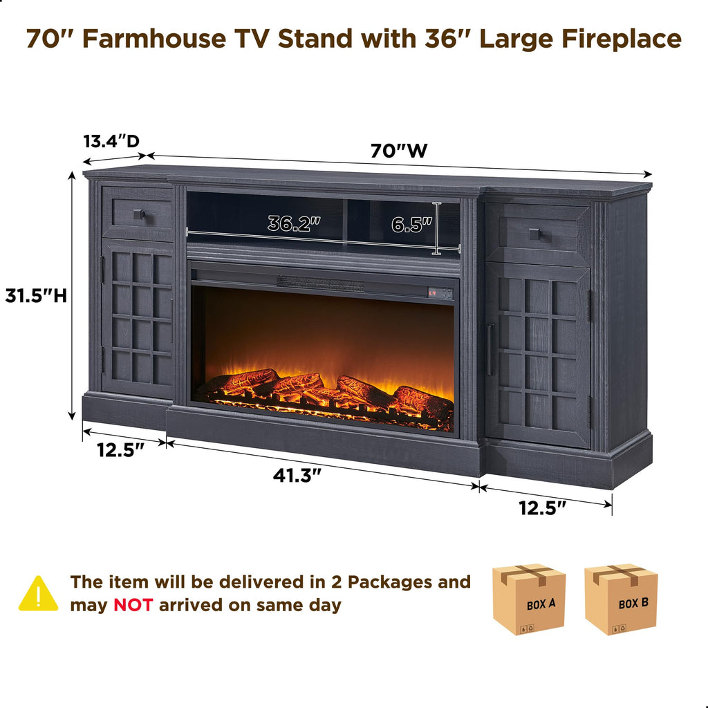 Farmhouse 70" for 80" TV, Black