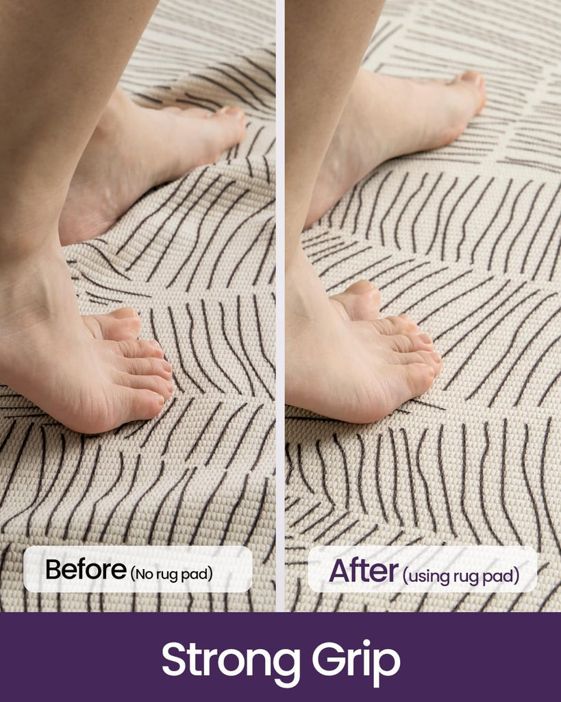 Rug Pad Gripper for Hardwood Tile Floor, 3x8 Non Slip Under Carpet Padding Cushioned, Waterproof Thick Walking Pads