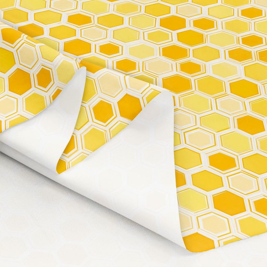 Honeycomb Fabric by The Yard Hexagon Theme Soft Polyester Fabrics for Chairs Sofa Geometrical Beehive Craft Fabric