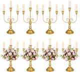 8 Pcs Gold Candelabra 12 Inch 3 Arm Metal Candle Stand Wedding Candlestick Holder for Table Centerpieces Wedding