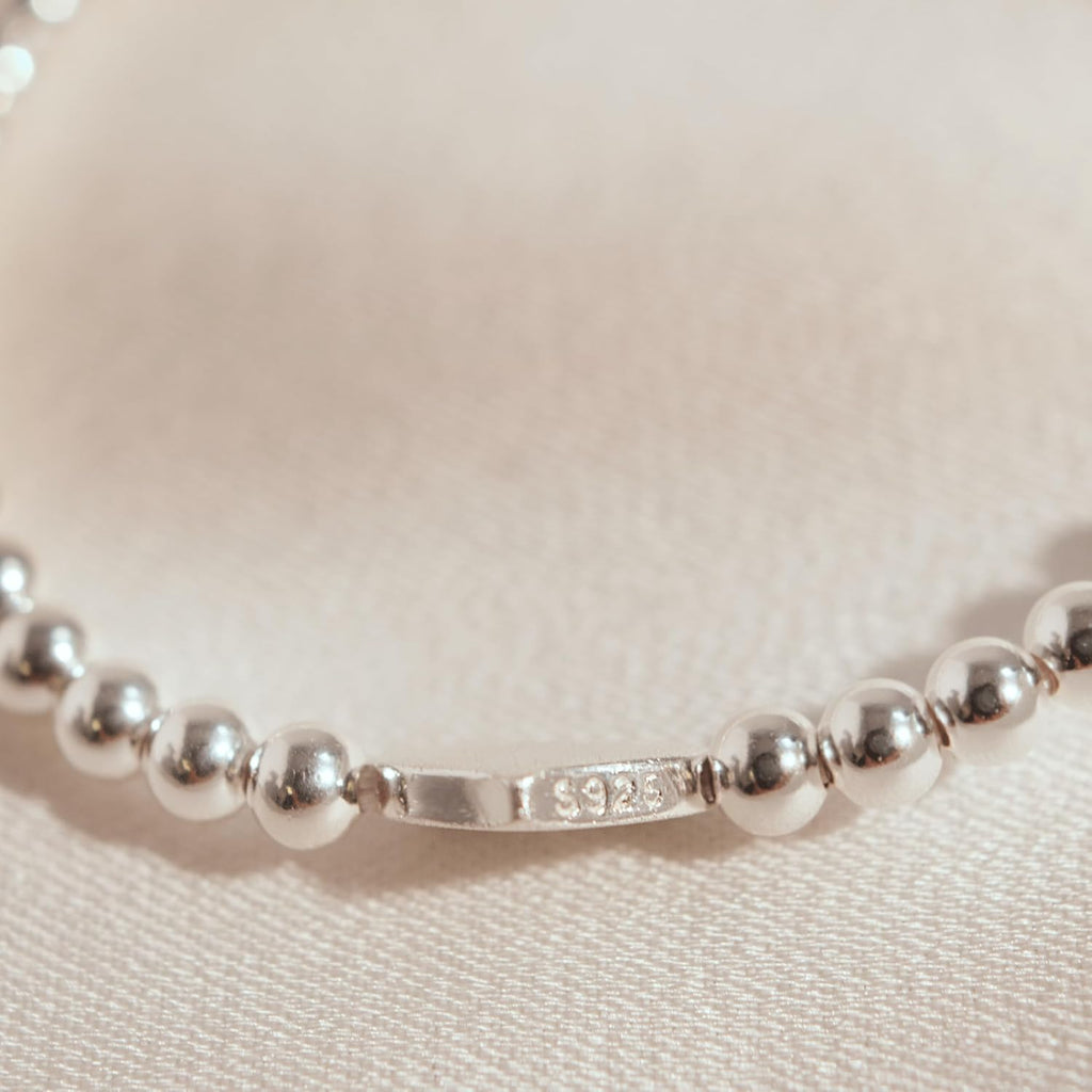 925 Sterling Silver Initial Bracelet for Baby Girls, Personalized Heart Charm Keepsake, Hypoallergenic Dainty Stretch