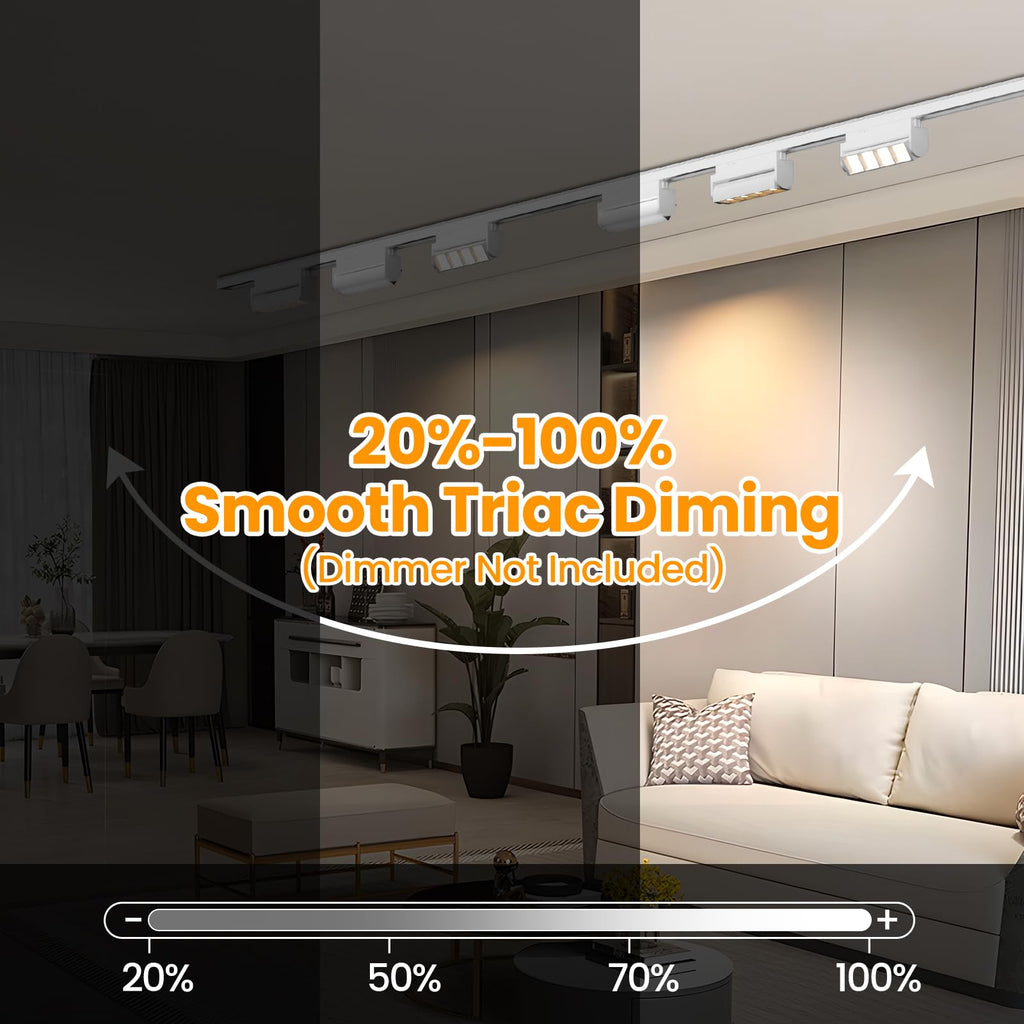 5 Color Linear H Track Lighting Heads Dimmable, 12W 3 Pack, White