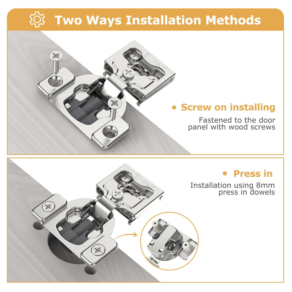10 Pieces 1/4" Small Overlay Concealed Face Frame Hinges