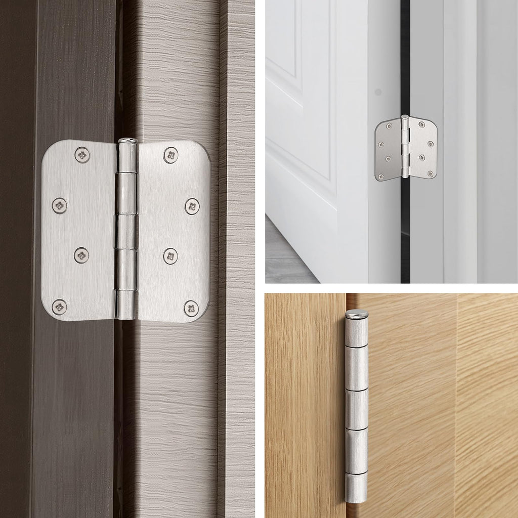 4 Inch Door Hinges Brushed Nickel, Interior Door Hinges, 12 Pack