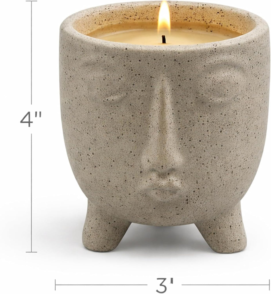Resting Face Relief Candle 6 oz Sculptural Wax Decorative Accent Long Burning Aromatherapy Relaxation Home Decor