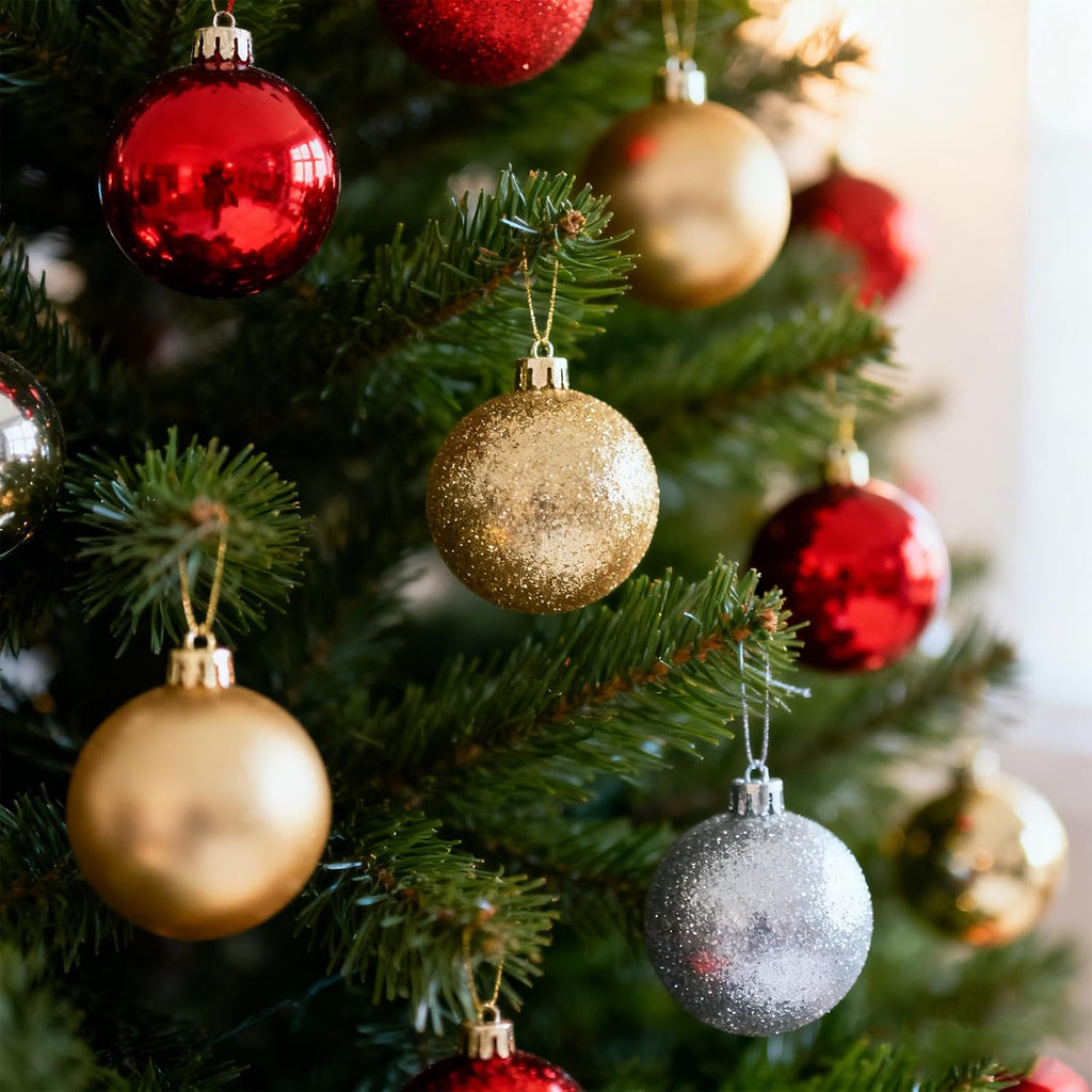 Silvery Christmas Ball - 1.18 Inch Shatterproof Christmas Tree Decoration Ornaments Hanging Ball, Holiday - Set of 24