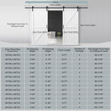 72" x 84" Double Barn Door and Hardware Kit Included & 13.2FT Track & Handle, Mortise and Tenon Stru