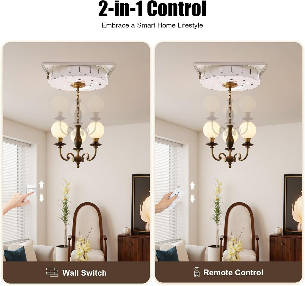 110 lb Motorized Chandelier Lift System with Remote Control – Light-Duty