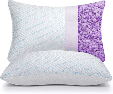 Cooling Shredded Memory Foam Pillows Standard Size Pack of 2 | Neck comfort, firm support, odorless, cooling