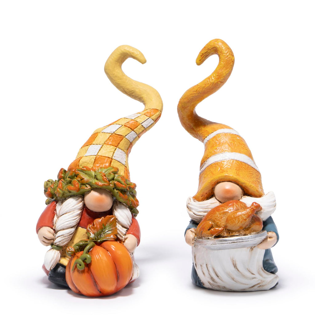 Thanksgiving Decorations for Table, Resin Fall Thanksgiving Figurines with Turkey, Pumpkin & Heart, Festive Gift for