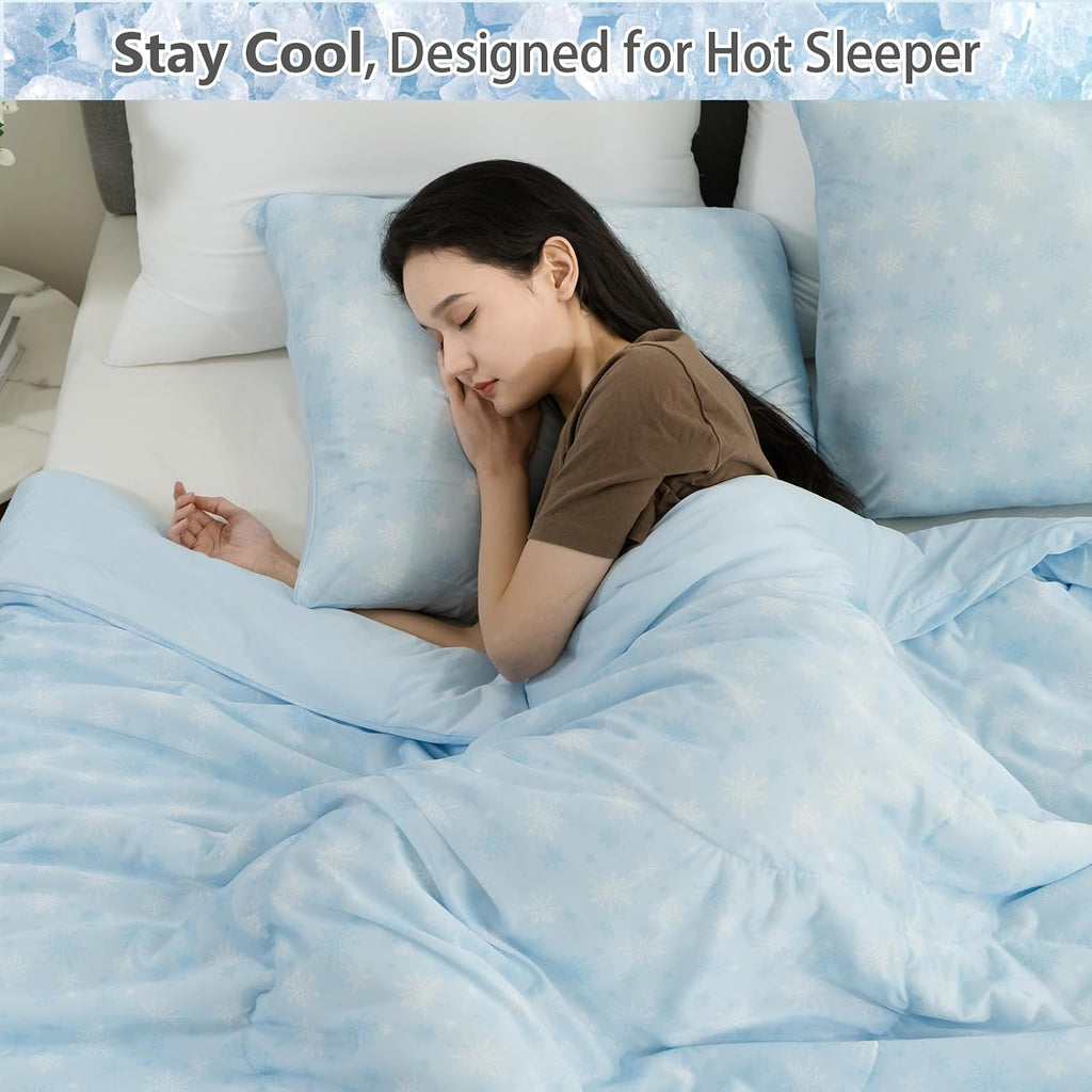 Cooling Comforter King Size Double-Sided Cold Tech Fabric, Cooling Blanket for Hot Sleepers, Q-Max >0.45 Soft