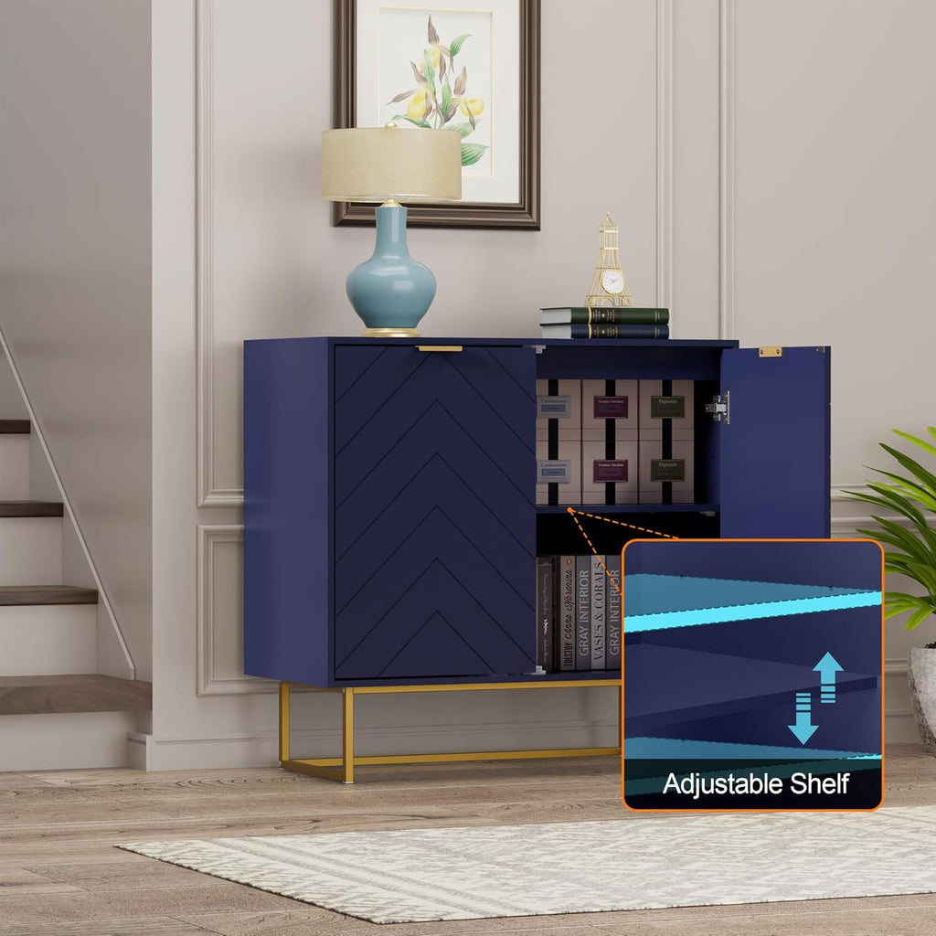 Sideboard Cabinet, Buffet Cabinet with Storage Set of 2, Sideboard Storage Cabinet with Adjustable Shelf