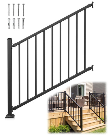 36 in. H x 4 ft. W Aluminum Stair Railing Kit for Outdoor Deck and Porch