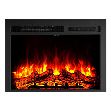 40 Inch Electric Fireplace Insert, Recessed or Wall Mounted Heater Realistic Flame Colors & Adjustable