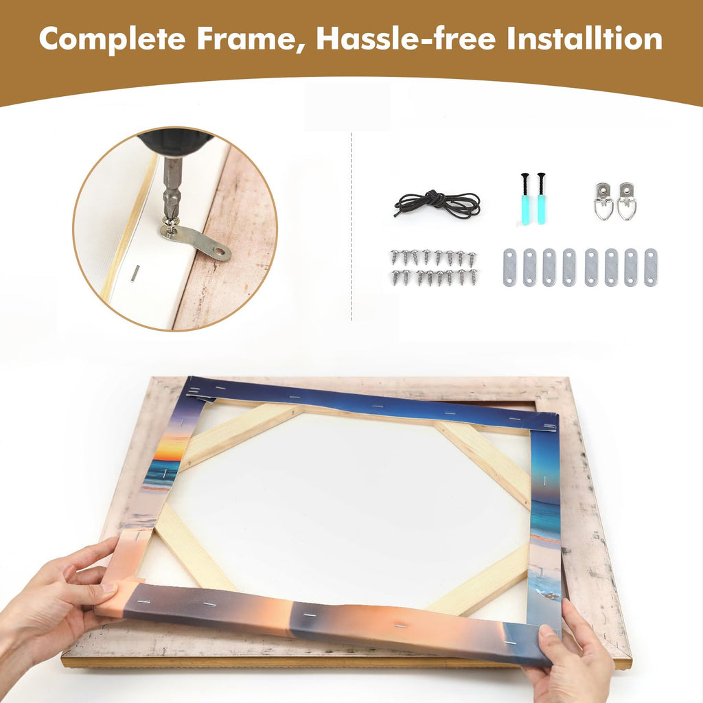 16x20 White Canvas Frame for Modern Landscape Painting Wall Art