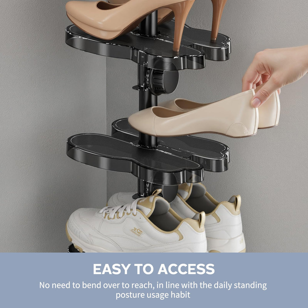 Floor to Ceiling Shoe Organizer, Adjustable Vertical Shoe Rack for Closet