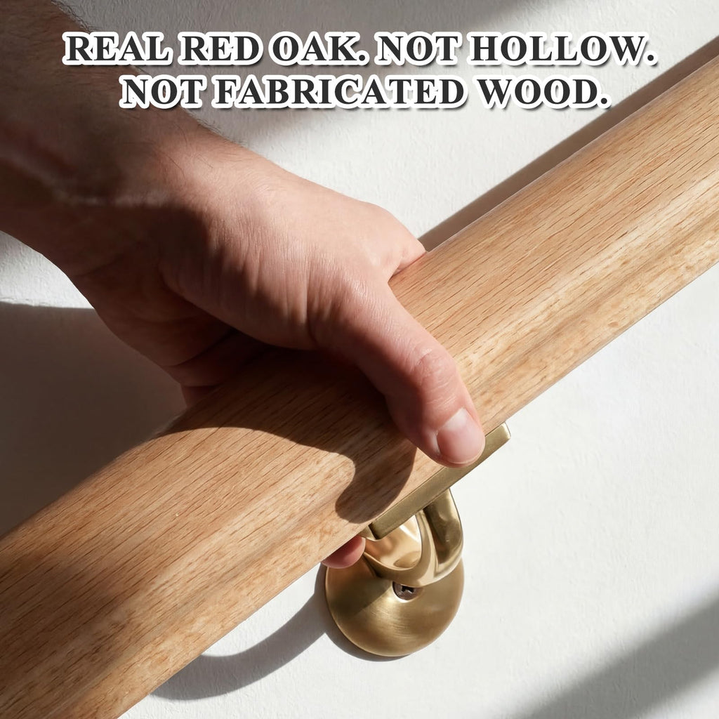 6010 Red Oak Straight Wood Handrail Kit 6 ft for Stairs