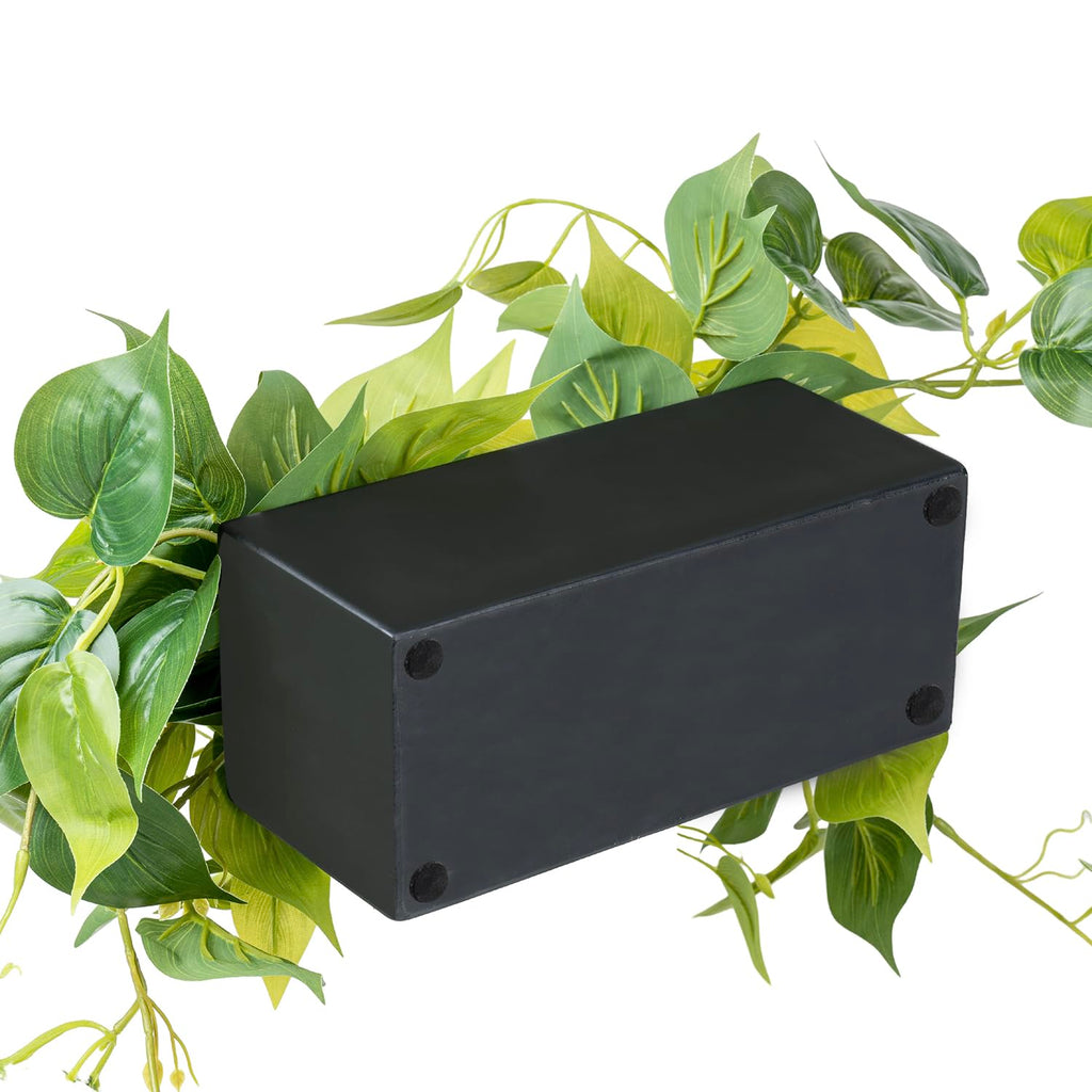 Vibrant Lifelike Artificial Plant Pothos Leafy Vine Greenery in Black Concrete Rectangular Planter Box