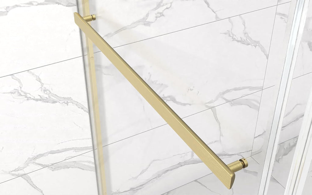 Shower Door 48"×76", Double Sliding Shower Door, Frameless Shower Door with Tempered Glass