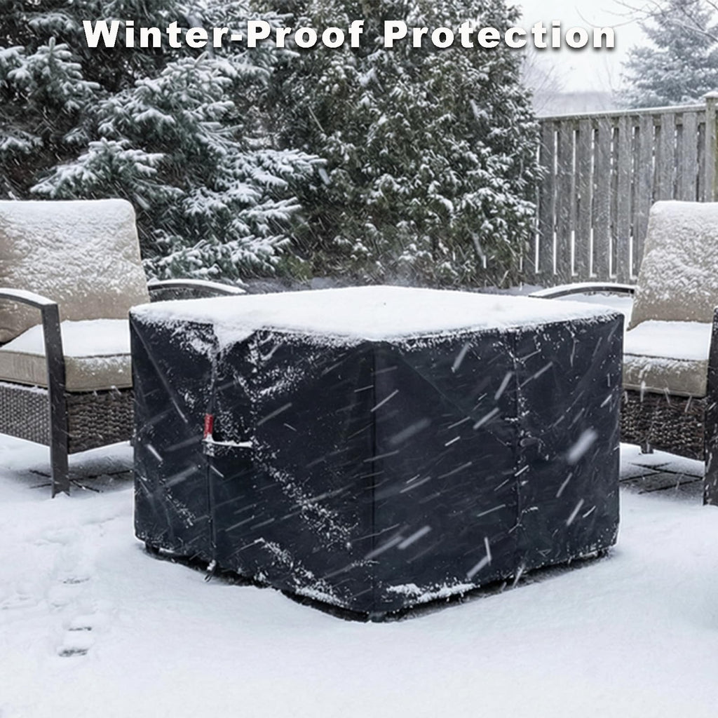 Fire Pit Cover Square 44"Lx44"Wx24"H, Waterproof 600D Polyester