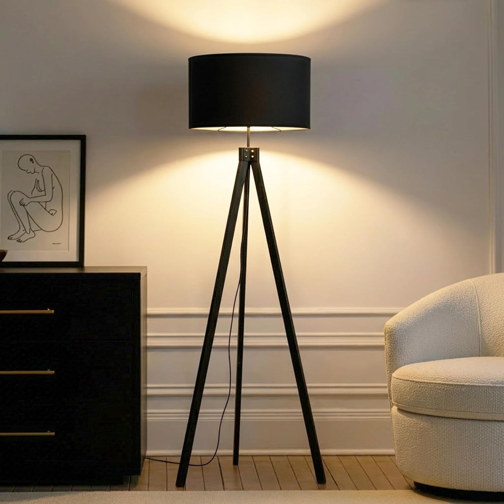 Eden Tripod LED Floor Lamp - Mid Century Dimmable Modern Light for Contemporary Living Rooms