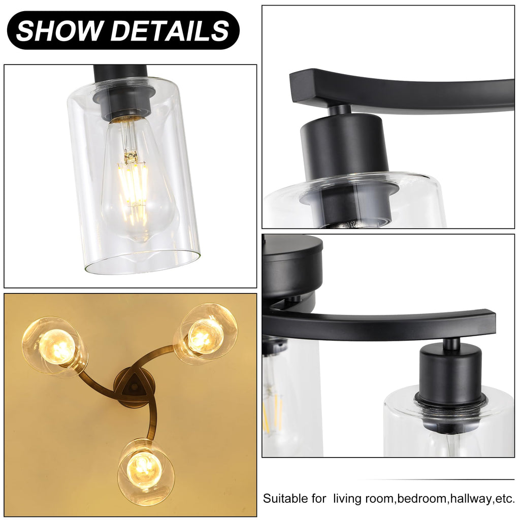 Modern Farmhouse Black Pendant Lights Kitchen Island, Adjustable Height Contemporary Chandeliers Light