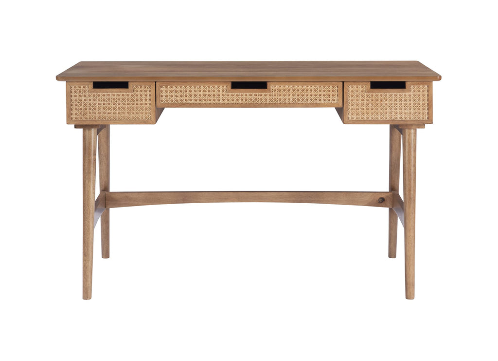 Dutton Natural Wood and Rattan Desk