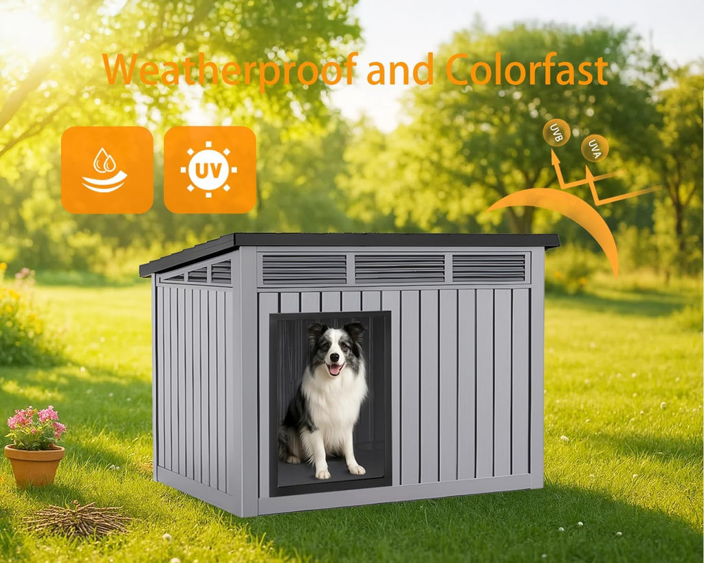 Dog House Outdoor & Indoor, Medium Size, Gray