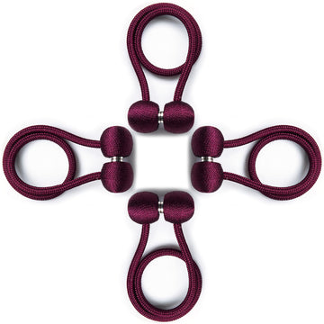 Magnetic Curtain Tiebacks 4pcs, Curtain Buckles Holders Living Room Home Window Treatment Decorative, Rose Red