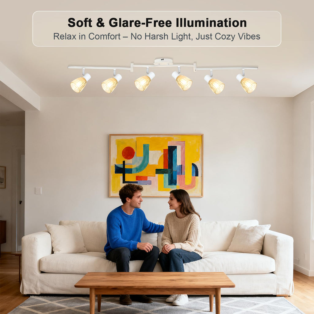 Track Lighting, Flexible Modern Ceiling Light Fixture White