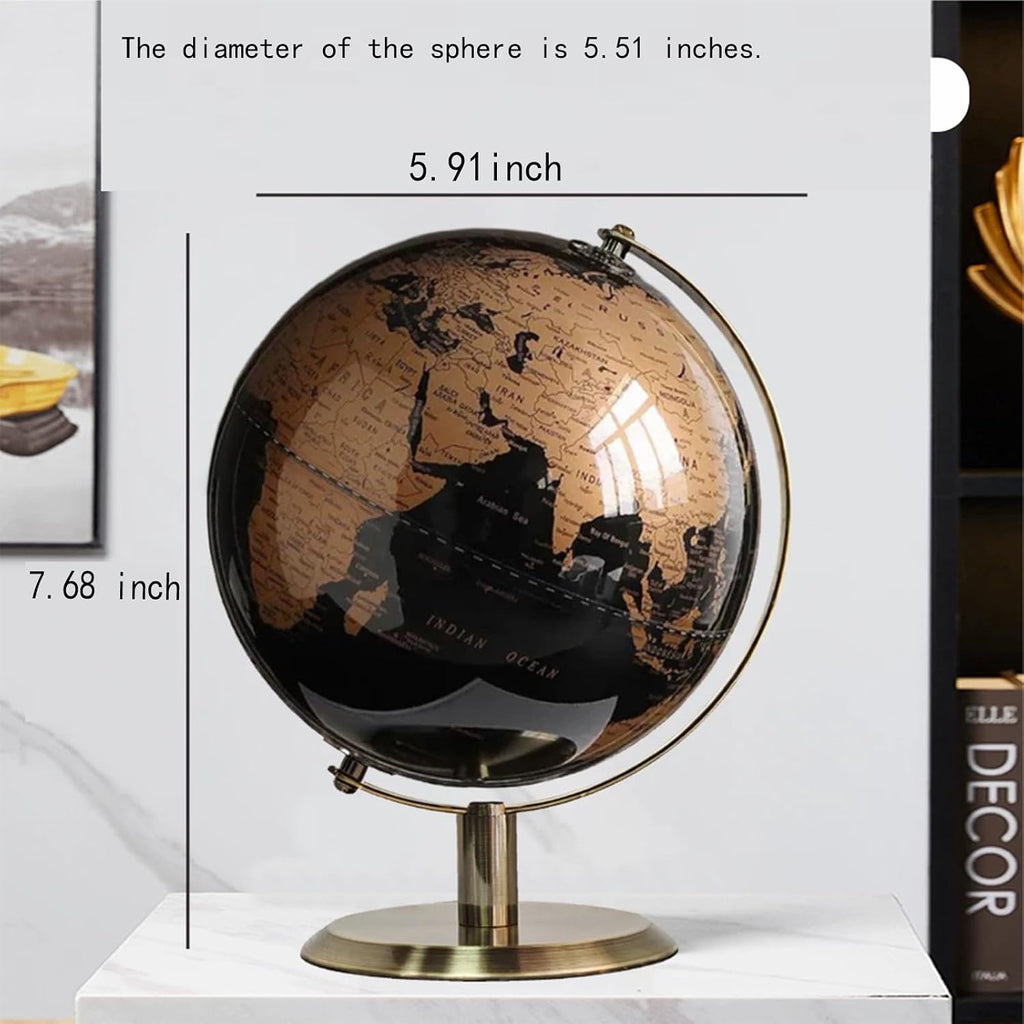 World Globe with Rotating Stainless Steel Stand for Adults - Elegant Adult Home Office Desk Bookcase Decoration &