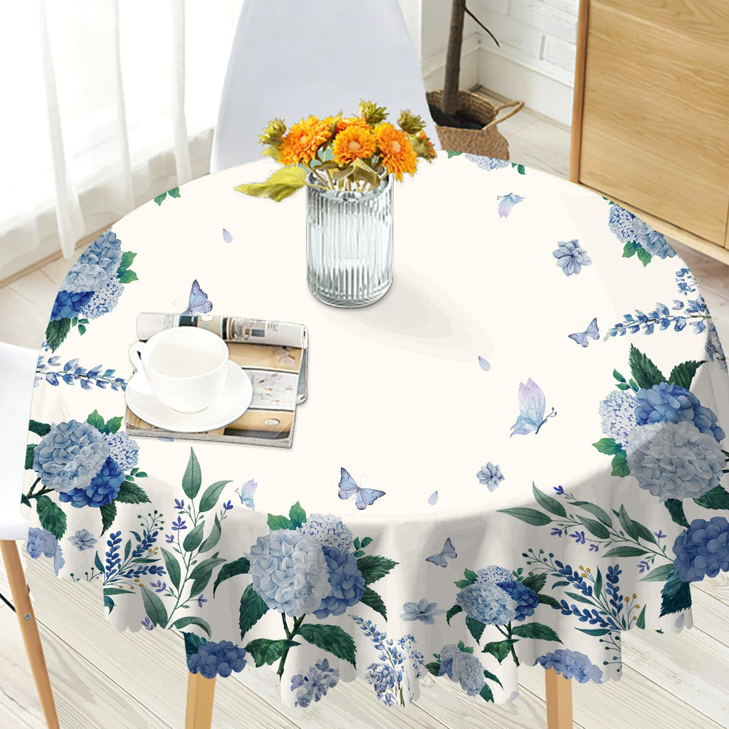 60Inch Round Tablecloth Waterproof Stain Wrinkle Free Table Cover
