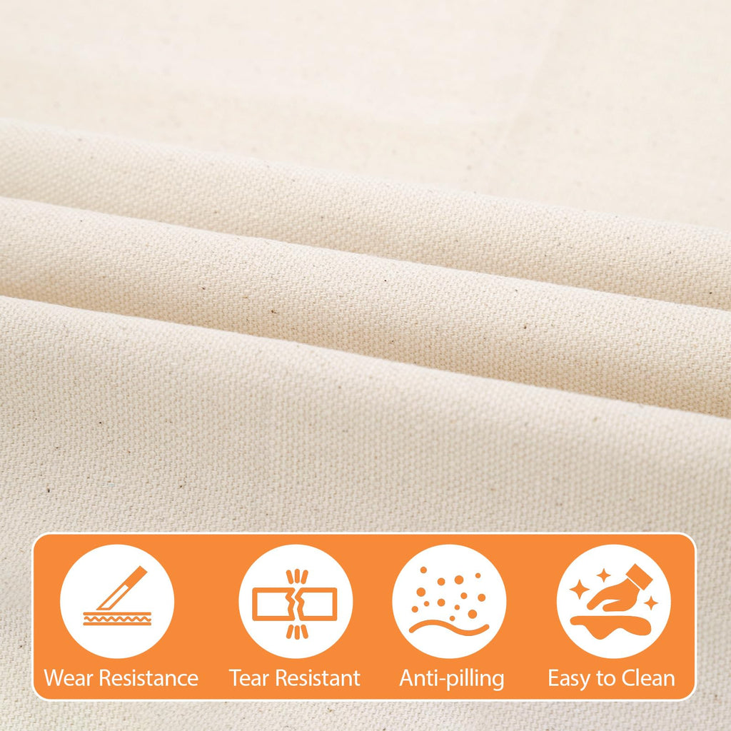61" X 36"(1 Yard) Natural Cotton Duck Canvas Fabric (10oz)