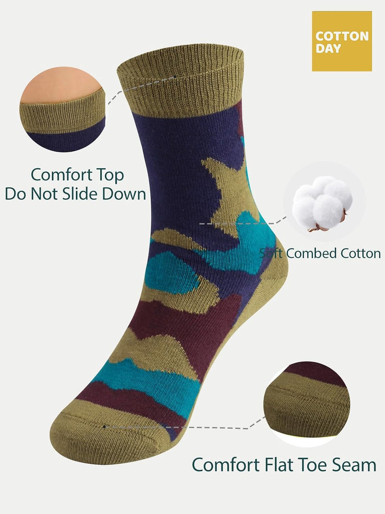 Kids Boys Crew Dress Socks Bright Colorful Pattern Design
