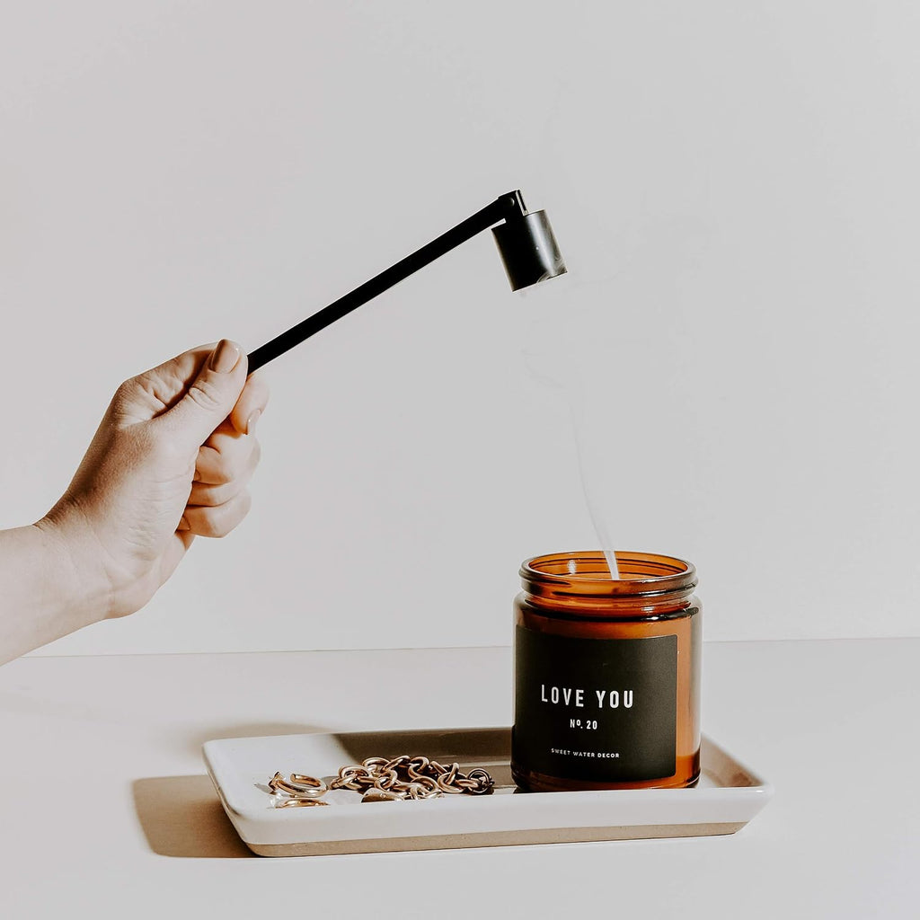 Candle Care Kit | Matte Black Candle Accessory Set Includes Wick Trimmer, Wick Dipper, and Bell Snuffer Tools - Set of 3