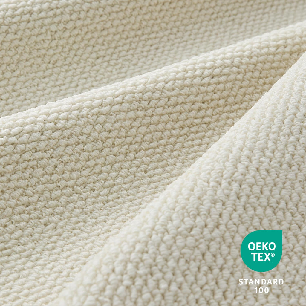 Faux Jute Runner Rug, Washable & Non-Slip, Off White