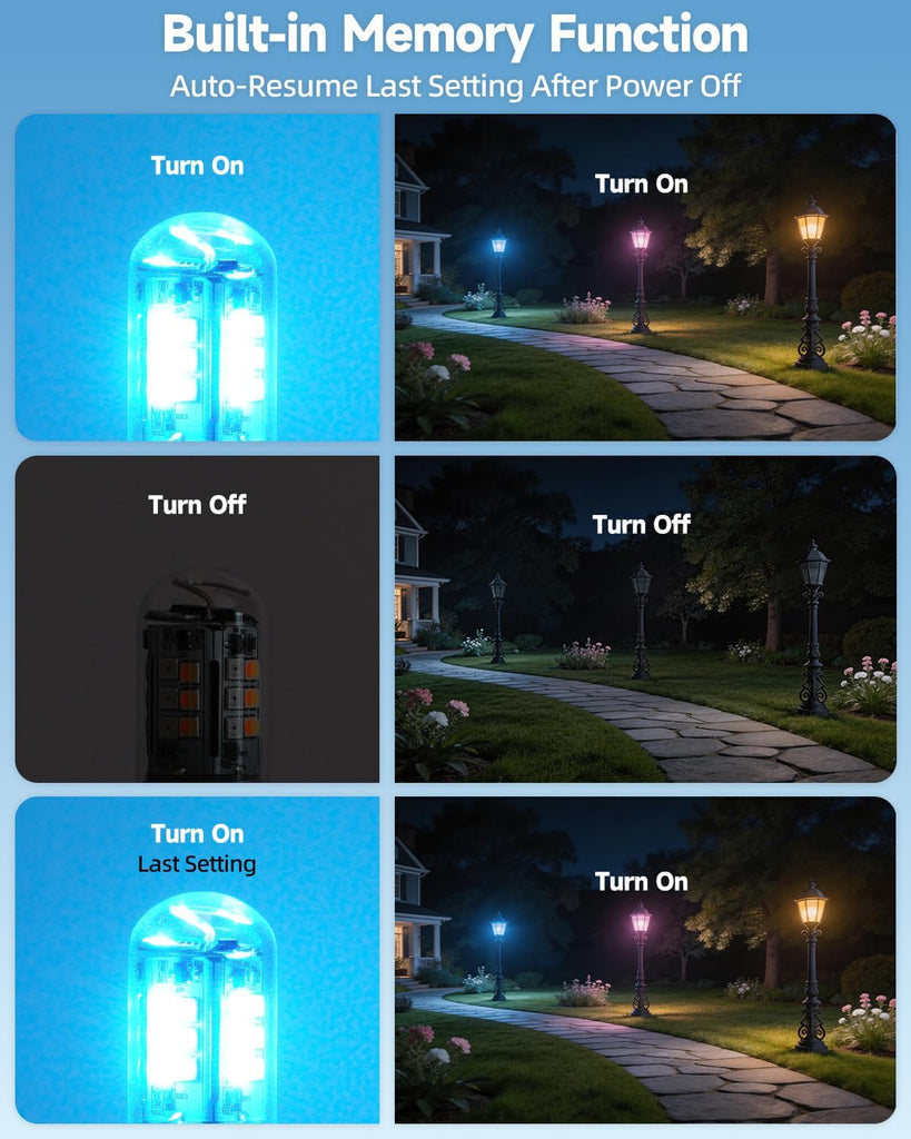 Color Changing G4 LED Bulb 12V 3W Smart Bluetooth G4 Bulb 2-Pack