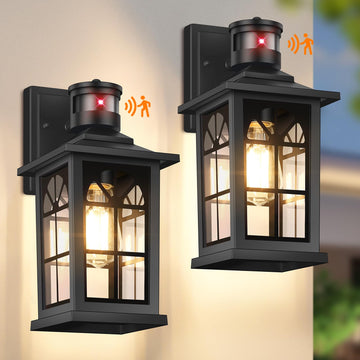 2-Pack Motion Sensor Outdoor Wall Lights, Modern Porch Lights