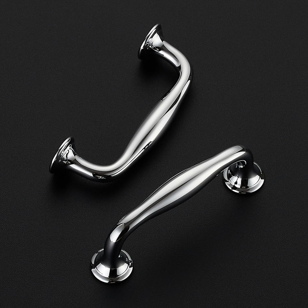 Polished Chrome Cabinet Handles Solid Pulls 3 Inch 20 Pack