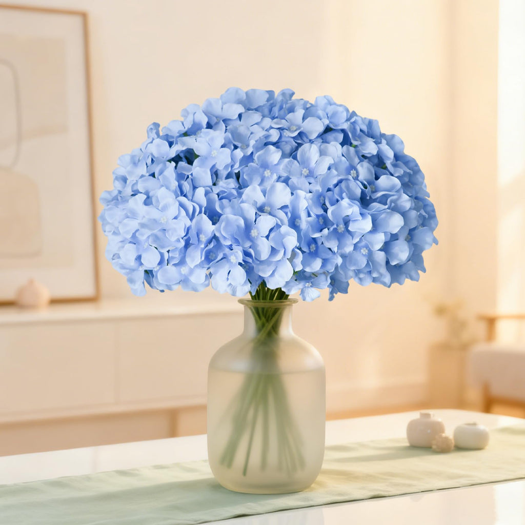 Blue Artificial Bulk, 40 Pcs Faux Heads, Artificial Fake Silk with Stems, Blue Artificial for Decoration Wedding