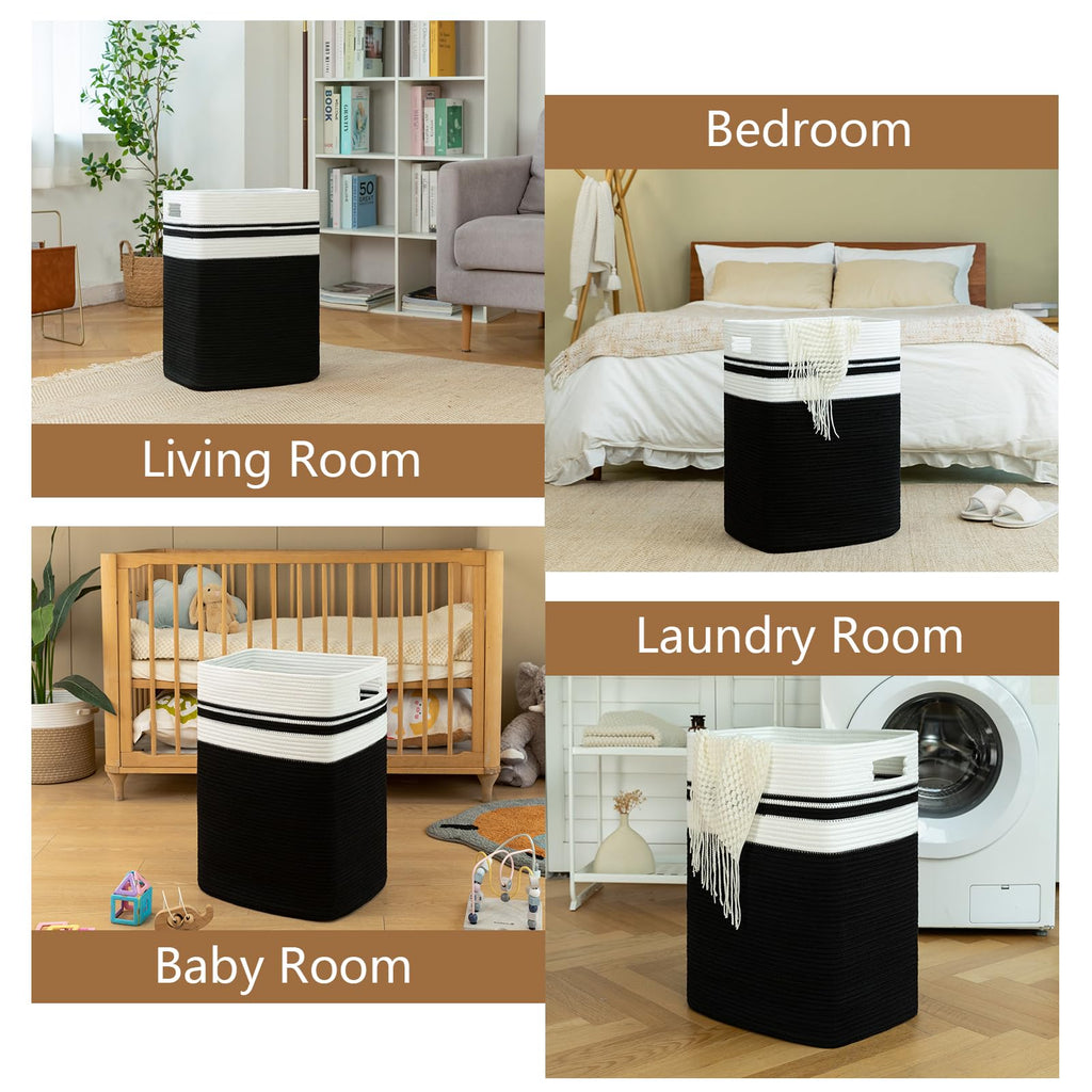 Laundry Hamper Collapsible Laundry Basket Clothes Organizer Black