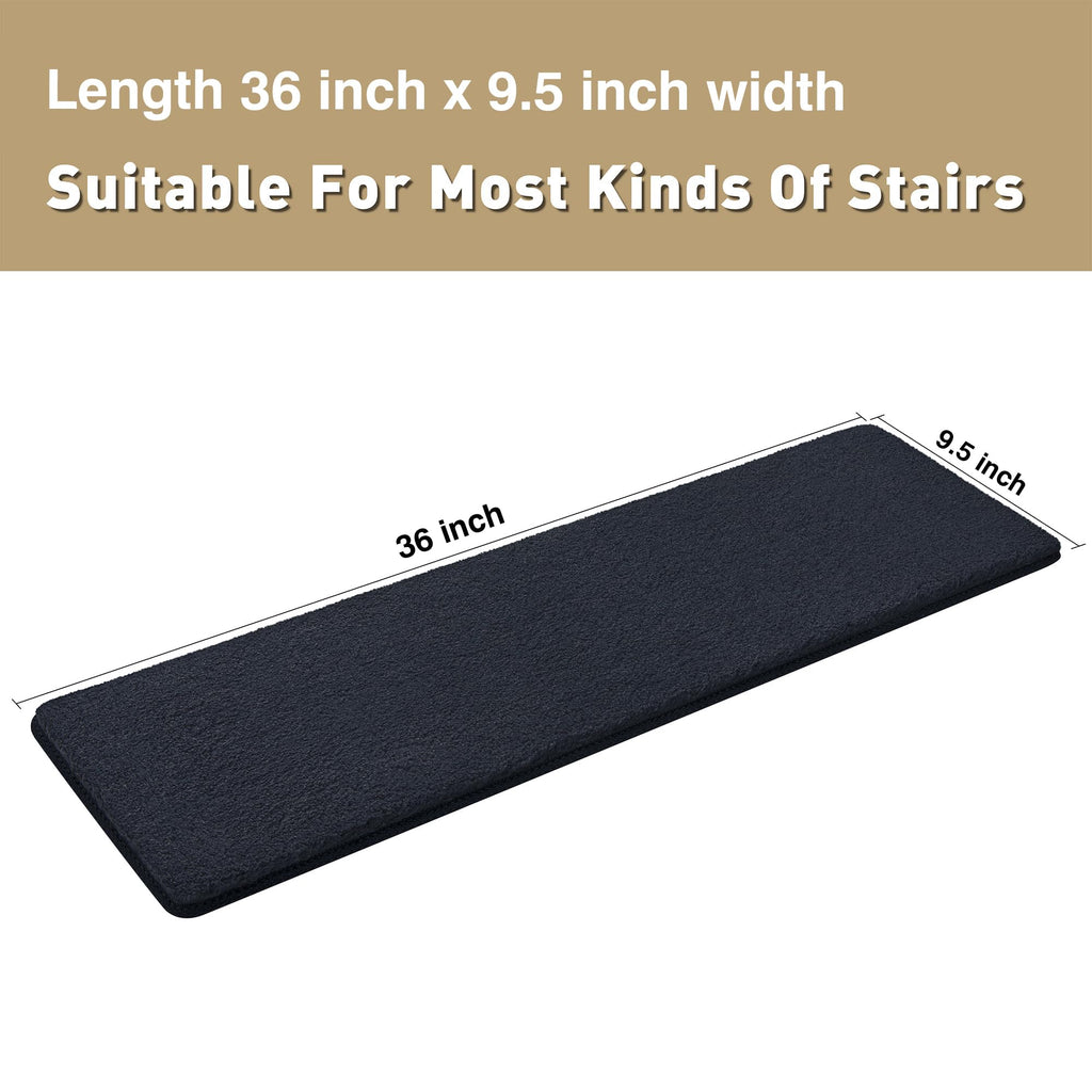 Ultra Plush Carpet 9.5 X 36 Inch Black 2 Pcs