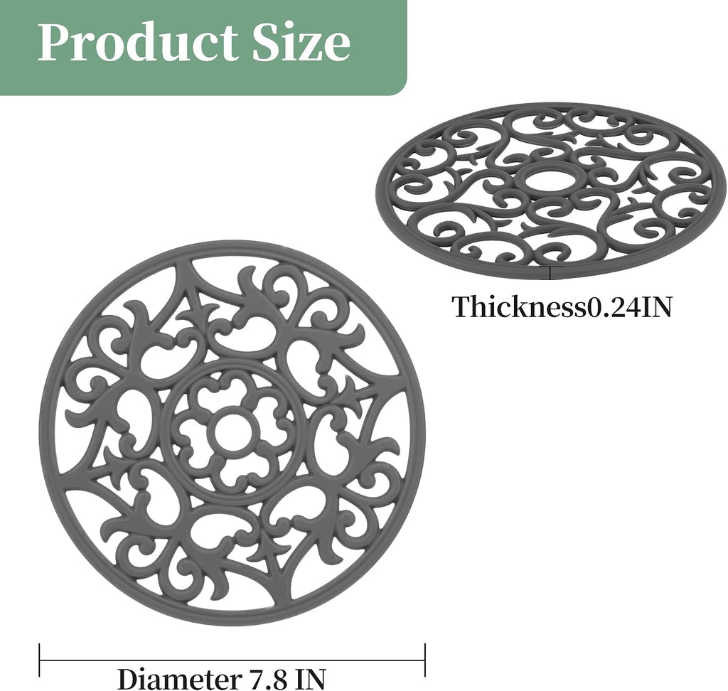Tirvets for Hot Dishes, Silicone Trivet Hot Pads, Silicone Trivets for Hot Pots and Pans, Trivets for Quartz - Set of 6