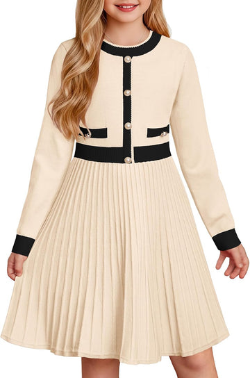 Girls Sweater Fall Dress Long Sleeve Casual Winter Dresses