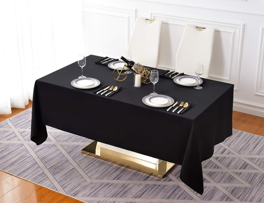 60x120 Inch Black Tablecloth for 6 Foot Rectangle Tables