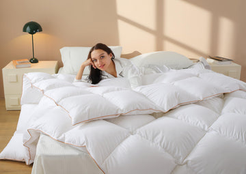 Feather Down Fiber Comforter, 100% Cotton Duvet Insert